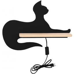 Lumes Czarny w kształcie kinkiet dziecięcy kota C5-L36