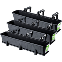 Skrzynka balkonowa z uchwytami Oste grafit 80 cm,