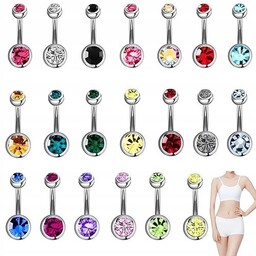 Kolczyk pierścień do pępka hipoalergiczny stal nierdzewna