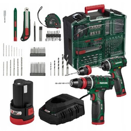 Wiertarko-wkrętarka Parkside 12V PBSA12F5 akumulatory, bity, walizka