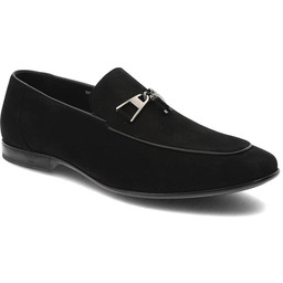 John Doubare Czarne Mokasyny Eleganckie Buty Męskie