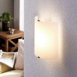 Lampa Ścienna Lindby, Helmi, biały, salon, szkło, nowoczesny