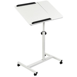 MACLEAN MOBILNE BIURKO/STAND NA LAPTOP, BIAŁE, REGULACJA WYSOKOŚĆ