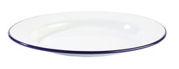 Talerz emaliowany, płytki, Ø200 mm, 350 ml, biało-niebieski