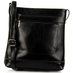 Torebka skórzana damska elegancka listonoszka DAN-A T279 czarna