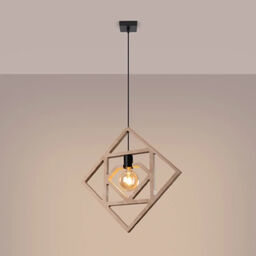 Sollux Lampa wisząca CARO SL.1757 drewniana czarna 1xE27
