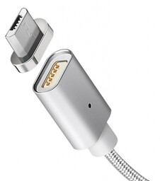 Kabel magnetyczny Maclean MCE160, wtyk micro USB, srebrny,