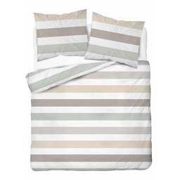 Detexpol Pościel satynowa 160x200 biała kremowa szara pasy