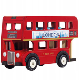 Drewniany piętrowy autobus, Londyn, zabawka dla dzieci, pojazd,