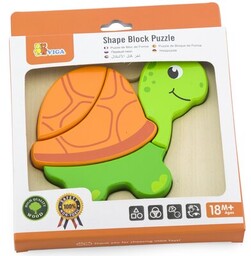 VIGA Puzzle drewniane Pierwsze puzzle maluszka Żółwik 59933