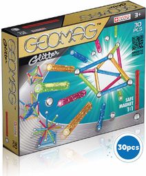 Magnetyczna zabawka konstrukcyjna Geomag Glitter Color, wielokolorowa, 30