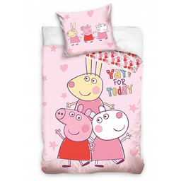 Pościel 140x200 Poszewka 70x80 ŚWINKA PEPPA 100% Bawełna