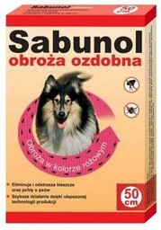 Sabunol ozdobna różowa obroża przeciw pchłom i kleszczom