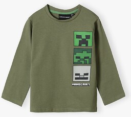Bawełniana koszulka chłopięca z długim rękawem Minecraft
