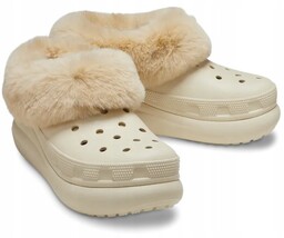 Crocs Damskie Ocieplane Klapki Buty Chodaki Furever Crush