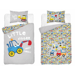 Detexpol Pościel bawełniana dziecięca 90x120 cm Koparki