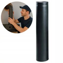 Rura spalinowa czarna fi 150/1000 mm do pieców