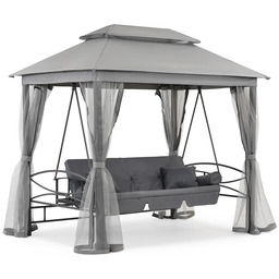 Huśtawka ogrodowa metalowa Nicea Premium Garden Point szara