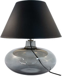Lampka stołowa ADANA czarna szklana z abażurem 5523BKGO