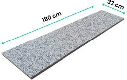 Parapet Stopnica granitowa szara płomieniowana Bianco Sardo G602