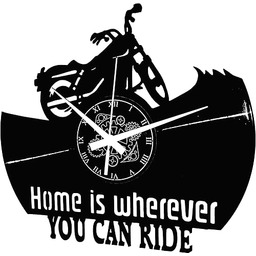 Winylowy zegar ścienny vintage ręcznie wykonany wystrój dom