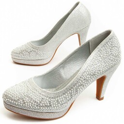 Buty na obcasie Montevita Unne67 Srebrne