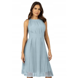 APART DAMSKA NIEBIESKA PLISOWANA SUKIENKA NA ZAMEK 38