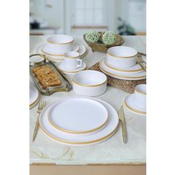 20-częściowy zestaw obiadowy, matowy biały, ceramiczny kamień, antybakteryjny,
