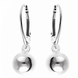 Eleganckie srebrne wiszące kolczyki gładkie kule kulki balls