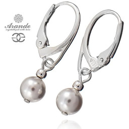 Kryształy Piękne Kolczyki Perły Kolory Srebro Certyfikat 6mm