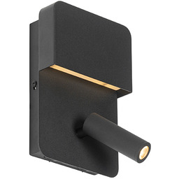 Lampa ścienna czarna w tym LED z USB