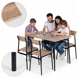 Nowoczesny Stół 4 Krzesła Zestaw Mebli Jadalnia Loft