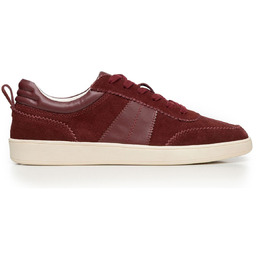 Damskie sneakersy ze skóry zamszowej bordowe