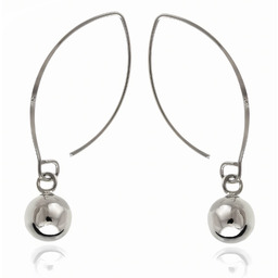 Eleganckie srebrne wiszące kolczyki gładkie kule kulki balls