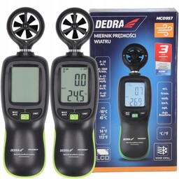 Anemometr Miernik Wiatromierz Pomiar wiatru i temp. Baterie