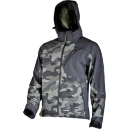 Kurtka softshell z kapturem moro zielono-czarna "L" CE