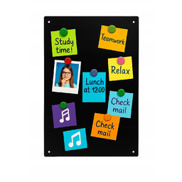 Tablica Magnetyczna Na Magnesy Notatki Zapiski Metalowa Czarna