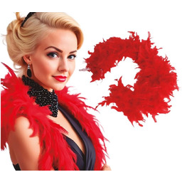 Boa z piór - czerwone - 180 cm