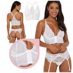 Gossard Superboost Lace Deep V Bralette Biustonosz biały