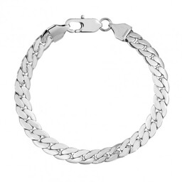 Męska spłaszczona pancerka bransoletka ze stali szlachetnej