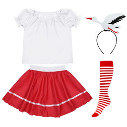 Kostium Bocian Strój Ptaszek Przebranie Wiosna Opaska Spódniczka