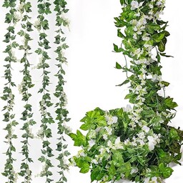 Mavee Girlanda z jedwabnej glicynii, wisząca, rattanowa