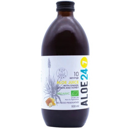 Organiczny sok z aloesu z imbirem, cytryną