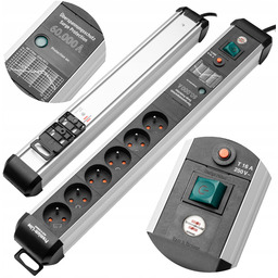 Listwa zasilająca przeciwprzepięciowa przedłużacz 6 gniazd 3m Brennenstuhl