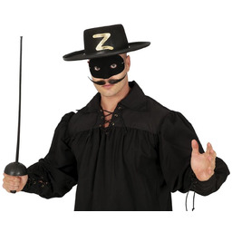 Zestaw szermierza Zorro czarny - 2 elementy