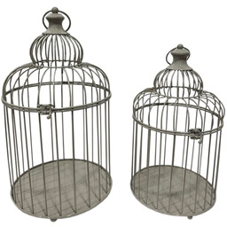 Klatka metalowa dekoracyjna srebrna kpl. 2 szt 60/50cm