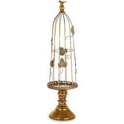 Klatka metalowa dekoracyjna złota 70x18x18cm 168870