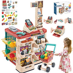 WOOPIE Sklep Supermarket z Wózkiem Sklepowym Waga Kasa