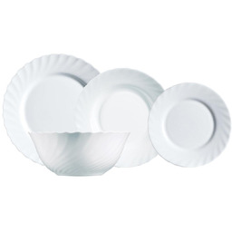 Porcelanowy zestaw obiadowy 19 sztuk Luminarc kuchnia zastawa