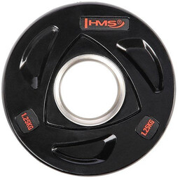 Talerz olimpijski ogumowany czarny TOX01 HMS 1,25 kg